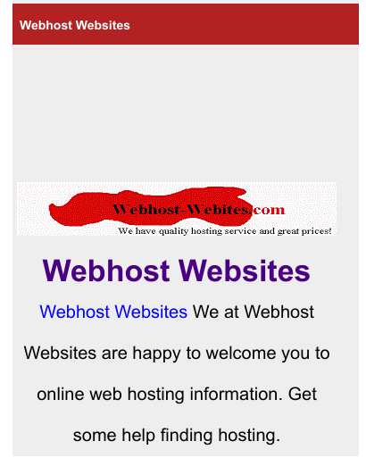 webhost websites mobile